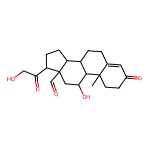 (8S,9S,10R,11S,13R,14S,17S)-11-hydroxy-17-(2-hydroxyacetyl)-10-methyl-3-oxo-1,2,6,7,8,9,11,12,14,15,16,17-dodecahydrocyclopenta[a]phenanthrene-13-carbaldehyde structure