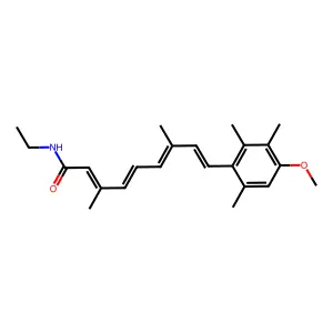 N-ethyl-9-(4-methoxy-2,3,6-trimethylphenyl)-3,7-dimethylnona-2,4,6,8-tetraenamide structure