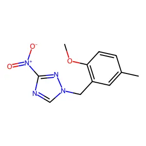 1-(2-methoxy-5-methylbenzyl)-3-nitro-1H-1,2,4-triazole structure