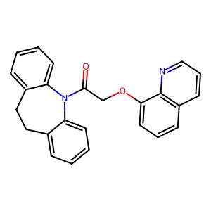 1-(10,11-dihydro-5H-dibenzo[b,f]azepin-5-yl)-2-(quinolin-8-yloxy)ethanone structure