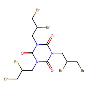1,3,5-tris(2,3-dibromopropyl)-1,3,5-triazinane-2,4,6-trione structure