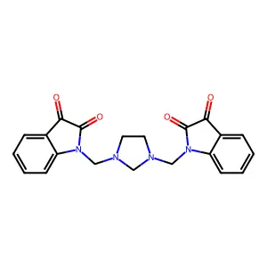 1-[[3-[(2,3-dioxoindol-1-yl)methyl]imidazolidin-1-yl]methyl]indole-2,3-dione structure