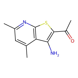 1-(3-amino-4,6-dimethylthieno[2,3-b]pyridin-2-yl)ethanone structure