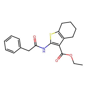 ethyl 2-[(2-phenylacetyl)amino]-4,5,6,7-tetrahydro-1-benzothiophene-3-carboxylate structure