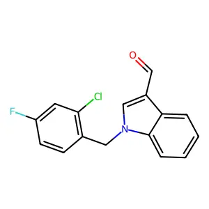 1-(2-chloro-4-fluorobenzyl)-1H-indole-3-carbaldehyde structure