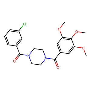 1-(3-chlorobenzoyl)-4-(3,4,5-trimethoxybenzoyl)piperazine structure