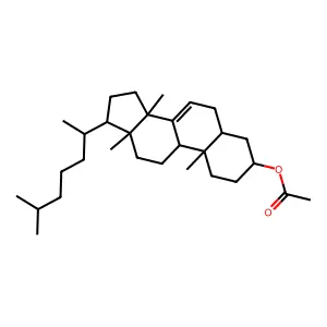 [10,13,14-trimethyl-17-(6-methylheptan-2-yl)-1,2,3,4,5,6,9,11,12,15,16,17-dodecahydrocyclopenta[a]phenanthren-3-yl] acetate structure
