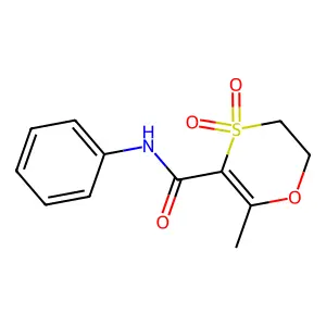 6-methyl-4,4-dioxo-N-phenyl-2,3-dihydro-1,4-oxathiine-5-carboxamide structure