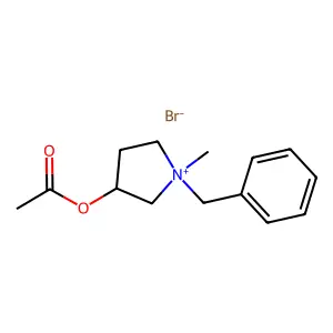 (1-benzyl-1-methylpyrrolidin-1-ium-3-yl) acetate bromide structure