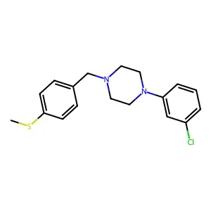 1-(3-chlorophenyl)-4-[(4-methylsulfanylphenyl)methyl]piperazine structure