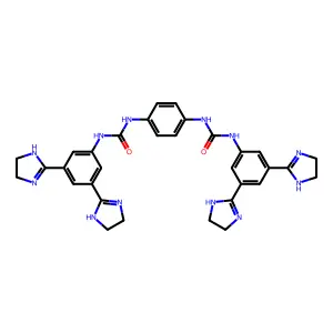 1-[3,5-bis(4,5-dihydro-1H-imidazol-2-yl)phenyl]-3-[4-[[3,5-bis(4,5-dihydro-1H-imidazol-2-yl)phenyl]carbamoylamino]phenyl]urea structure