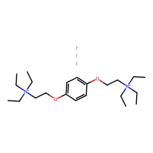 triethyl-[2-[4-[2-(triethylazaniumyl)ethoxy]phenoxy]ethyl]azanium triiodide structure