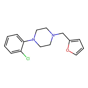 1-(2-chlorophenyl)-4-(furan-2-ylmethyl)piperazine structure