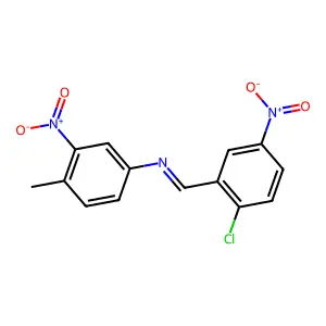 1-(2-chloro-5-nitrophenyl)-N-(4-methyl-3-nitrophenyl)methanimine structure
