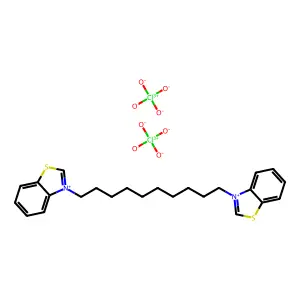 3-[10-(1,3-benzothiazol-3-ium-3-yl)decyl]-1,3-benzothiazol-3-ium diperchlorate structure