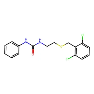 1-{2-[(2,6-dichlorobenzyl)sulfanyl]ethyl}-3-phenylurea structure