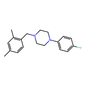1-(2,4-dimethylbenzyl)-4-(4-fluorophenyl)piperazine structure