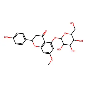 (2S)-2-(4-hydroxyphenyl)-7-methoxy-5-[(2S,3R,4S,5S,6R)-3,4,5-trihydroxy-6-(hydroxymethyl)oxan-2-yl]oxy-2,3-dihydrochromen-4-one structure