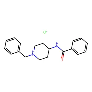 N-(1-benzylpiperidin-1-ium-4-yl)benzamide chloride structure