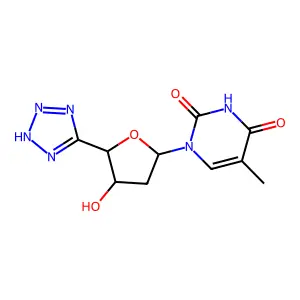 1-[(2R,4R,5S)-4-hydroxy-5-(2H-tetrazol-5-yl)oxolan-2-yl]-5-methylpyrimidine-2,4-dione structure