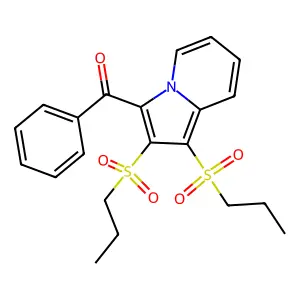 [1,2-bis(propylsulfonyl)indolizin-3-yl]-phenylmethanone structure