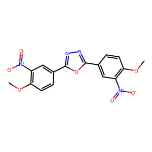 2,5-Bis(4-methoxy-3-nitrophenyl)-1,3,4-oxadiazole structure
