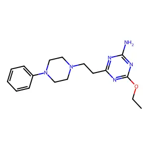 1,3,5-Triazin-2-amine, 4-ethoxy-6-(2-(4-phenyl-1-piperazinyl)ethyl)- structure