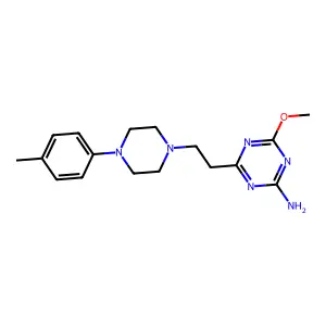 1,3,5-Triazin-2-amine, 4-methoxy-6-(2-(4-(4-methylphenyl)-1-piperazinyl)ethyl)- structure