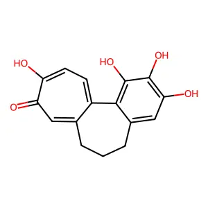 1,2,3,10-tetrahydroxy-6,7-dihydro-5H-benzo[a]heptalen-9-one structure