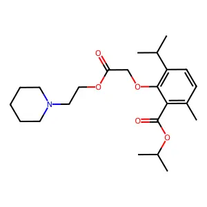 propan-2-yl 6-methyl-2-[2-oxo-2-(2-piperidin-1-ylethoxy)ethoxy]-3-propan-2-ylbenzoate structure