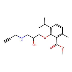 methyl 2-[2-hydroxy-3-(prop-2-ynylamino)propoxy]-6-methyl-3-propan-2-ylbenzoate structure