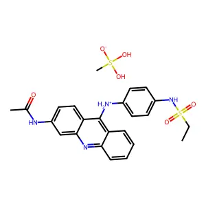 ACETAMIDE, N-(9-(p-(ETHYLSULFONAMIDO)ANILINO)ACRIDIN-3-YL)-, METHANESULFONATE structure