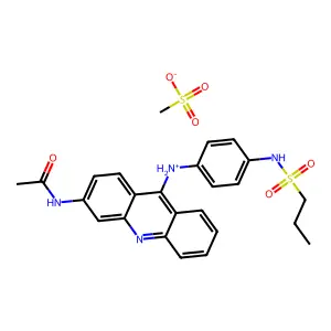(3-acetamidoacridin-9-yl)-[4-(propylsulfonylamino)phenyl]azaniummethanesulfonate structure