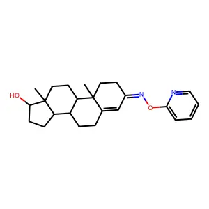 (8R,9S,10R,13S,14S,17S)-10,13-dimethyl-3-pyridin-2-yloxyimino-1,2,6,7,8,9,11,12,14,15,16,17-dodecahydrocyclopenta[a]phenanthren-17-ol structure