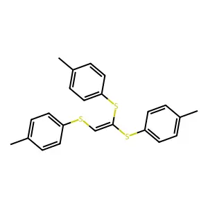 1-[1,2-bis[(4-methylphenyl)sulfanyl]ethenylsulfanyl]-4-methylbenzene structure