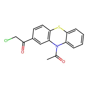 1-(10-acetylphenothiazin-2-yl)-2-chloroethanone structure