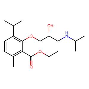 ethyl 2-[2-hydroxy-3-(propan-2-ylamino)propoxy]-6-methyl-3-propan-2-ylbenzoate structure