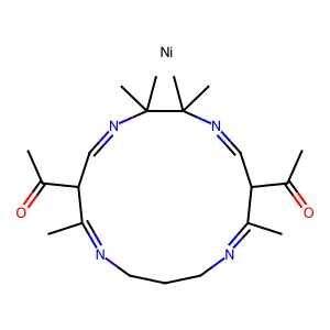 1-(14-acetyl-2,2,3,3,7,13-hexamethyl-1,4,8,12-tetrazacyclopentadeca-4,7,12,15-tetraen-6-yl)ethanone;nickel structure