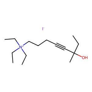 triethyl-(6-hydroxy-6-methyloct-4-ynyl)azanium iodide structure