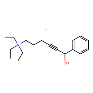 triethyl-(6-hydroxy-6-phenylhex-4-ynyl)azanium iodide structure