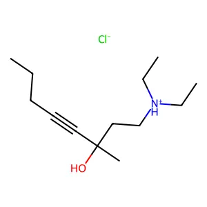 diethyl-(3-hydroxy-3-methyloct-4-ynyl)azanium chloride structure