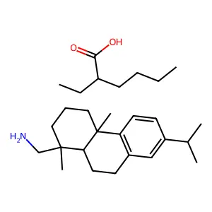 Copper dehydroabietylammonium 2-ethylhexanoate structure