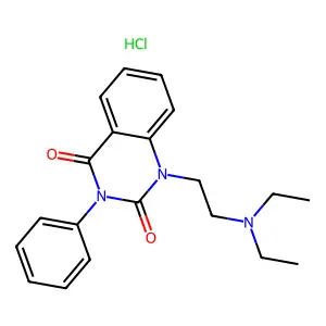 1-[2-(diethylamino)ethyl]-3-phenylquinazoline-2,4-dione;hydrochloride structure