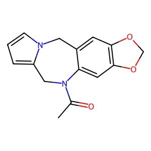 1-(13,15-dioxa-3,9-diazatetracyclo[8.7.0.03,7.012,16]heptadeca-1(17),4,6,10,12(16)-pentaen-9-yl)ethanone structure