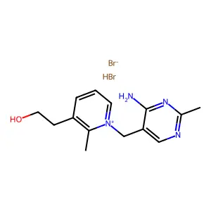 2-[1-[(4-amino-2-methylpyrimidin-5-yl)methyl]-2-methylpyridin-1-ium-3-yl]ethanolbromidehydrobromide structure