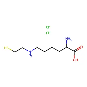 (5-azaniumyl-5-carboxypentyl)-(2-sulfanylethyl)azanium dichloride structure
