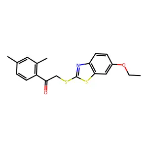 1-(2,4-dimethylphenyl)-2-[(6-ethoxy-1,3-benzothiazol-2-yl)sulfanyl]ethanone structure
