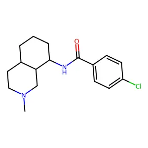 N-[(4aR,8aS)-2-methyl-3,4,4a,5,6,7,8,8a-octahydro-1H-isoquinolin-8-yl]-4-chlorobenzamide structure