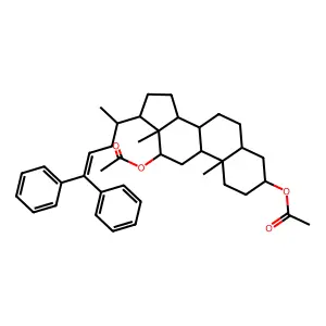 [12-acetyloxy-17-(5,5-diphenylpent-4-en-2-yl)-10,13-dimethyl-2,3,4,5,6,7,8,9,11,12,14,15,16,17-tetradecahydro-1H-cyclopenta[a]phenanthren-3-yl] acetate structure