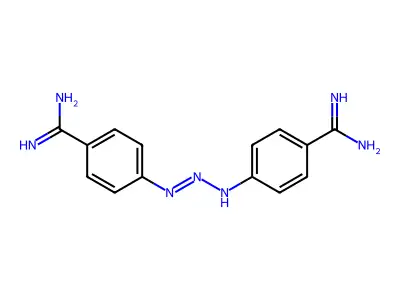 4-[(1E)-3-(4-carbamimidoylphenyl)triaz-1-en-1-yl]benzenecarboximidamide structure